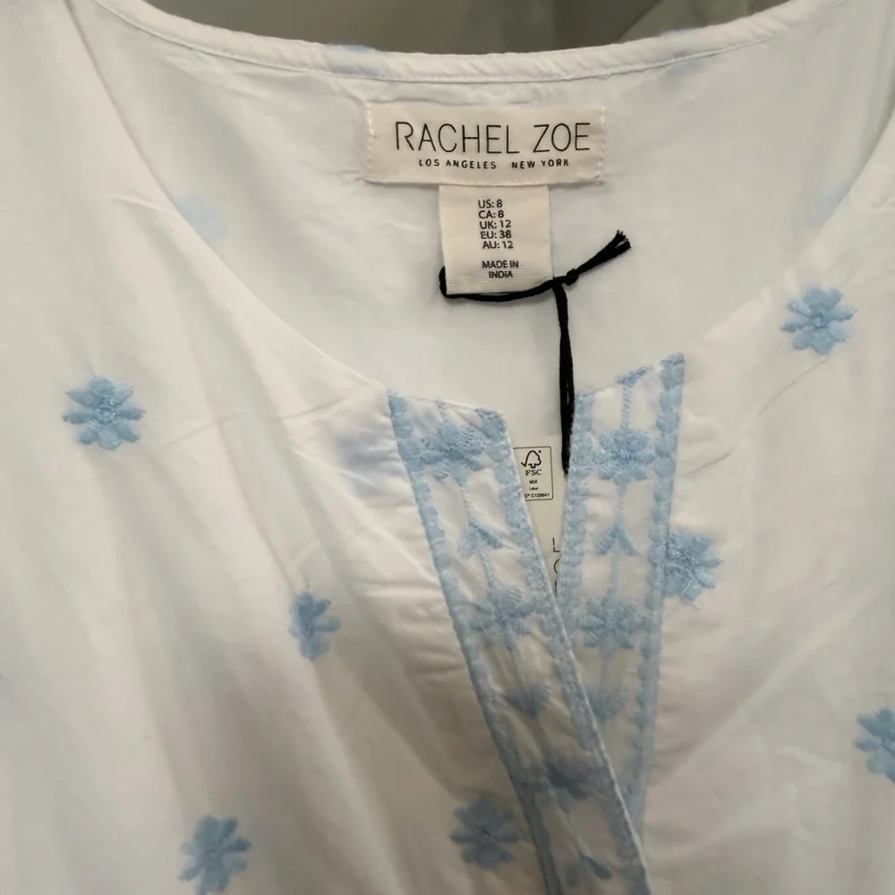 Mommy & me dresses with Light Blue Floral Embroidery